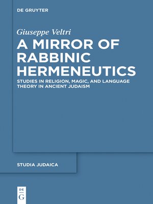 cover image of A Mirror of Rabbinic Hermeneutics
